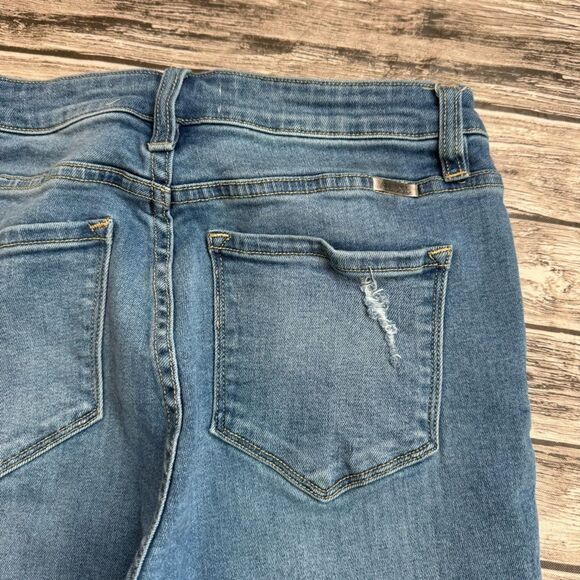 KanCan Women's Distressed Skinny Raw Hem Blue Jeans 5 26 High Rise Zipper Pocket - Picture 6 of 12